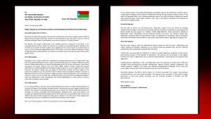 Bolochastani's letter to Om Birla