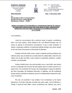 Suvendu Adhikari's letter to governor on Messi chaos