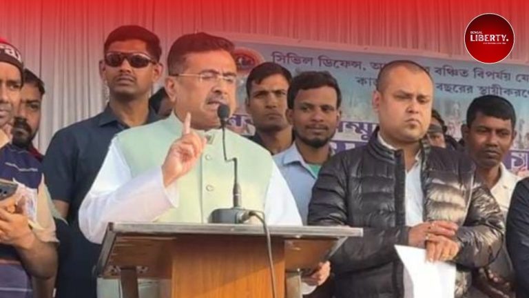 Suvendu on Temporary Civil Defence Workers Protest