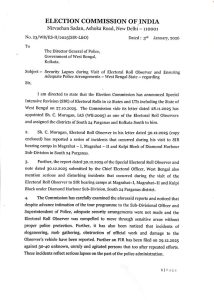 Election Commission's Letter to Rajeev Kumar (Suvendu on DGP Rajeev Kumar)