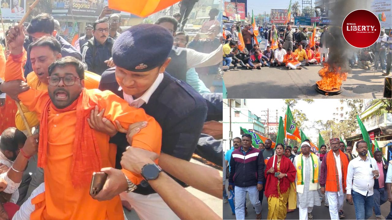 BJP Protest on Suvendu car attack