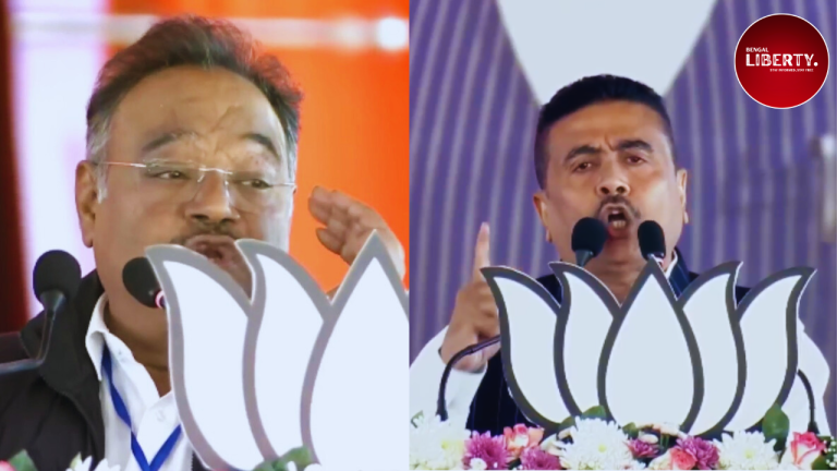 Suvendu-Samik at PM Modi Malda Sabha