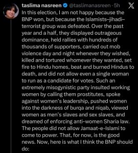 Taslima Nasrin tweet