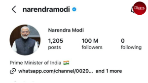 PM Modi 100 Million Instagram