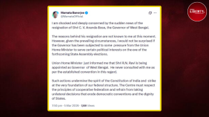 Mamata on CV Ananda Bose Resigns