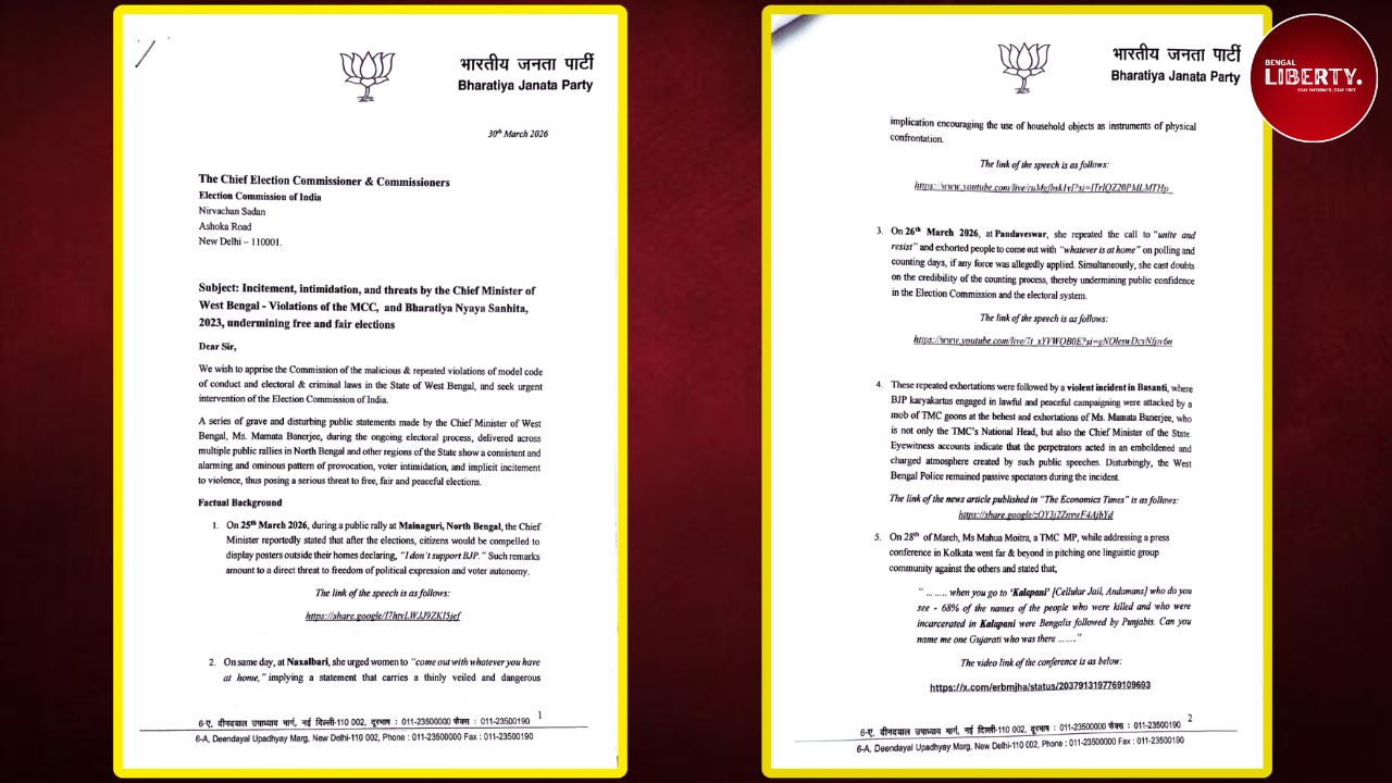 BJP Complaint against Mamata