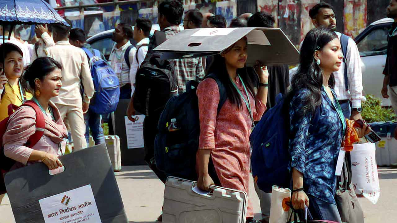 woman polling station