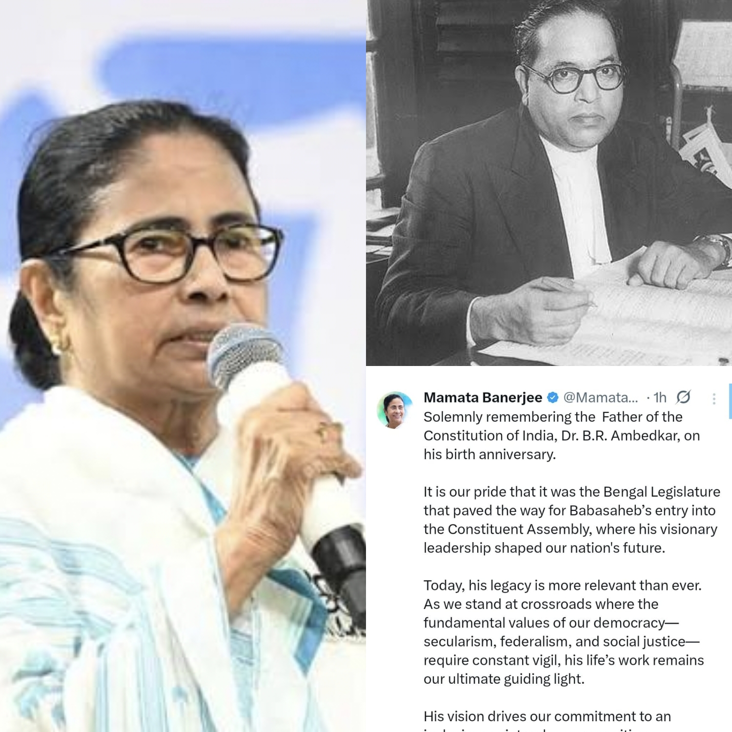 Mamata Banerjee X post