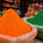 Green vs Saffron Abir