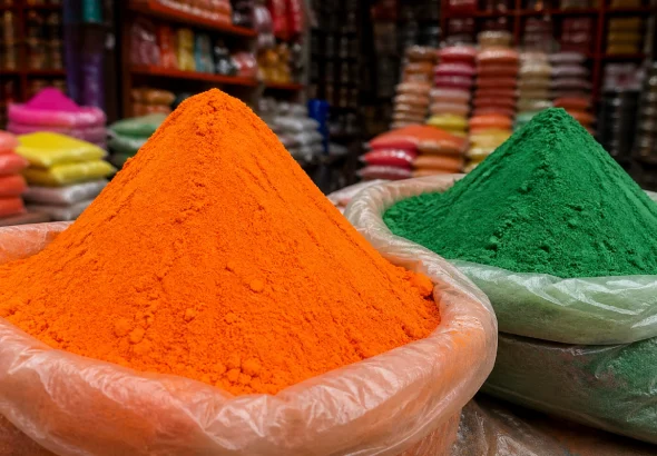 Green vs Saffron Abir
