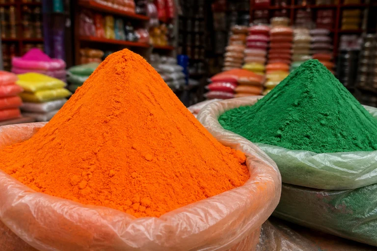 Green vs Saffron Abir